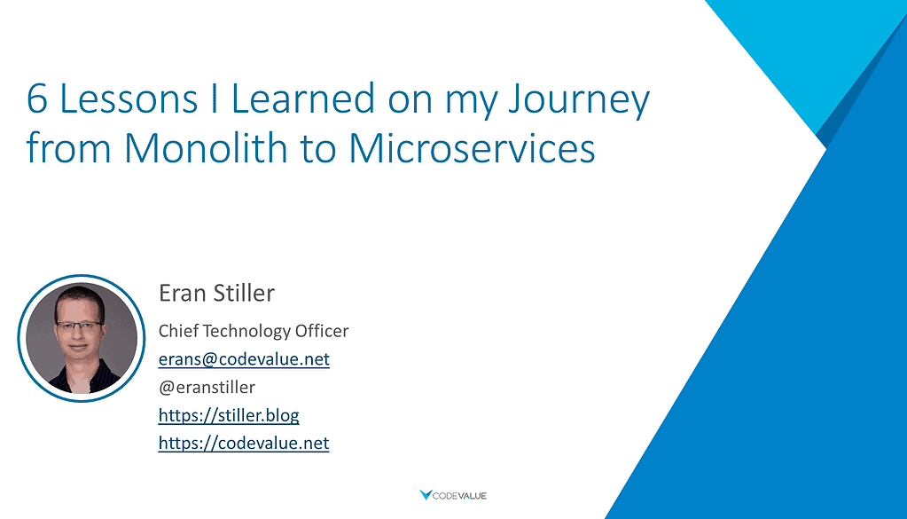 6 Lessons I Learned on my Journey from Monolith to Microservices Slide Cover