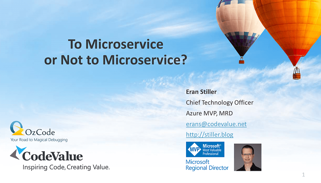To Microservice or not to Microservice Slide Cover