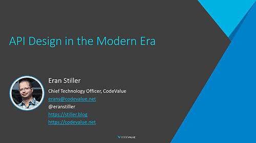 Cover slide of "API Design in the Modern Era"
